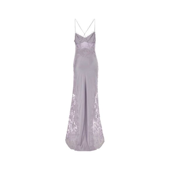 Ermanno Scervino Women Lilac Satin Long Dress
